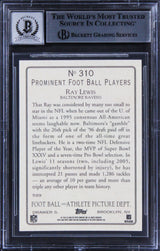 Ravens Ray Lewis Signed 2006 Topps Turkey Red #310 Card Auto Gem 10! BAS Slabbed