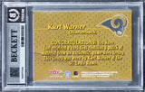 Rams Kurt Warner Signed 2000 Fleer Tradition Patchworks Card Auto 10! BAS Slab