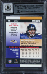 Ravens Ray Lewis Signed 2001 Bowman's Best #16 Card Auto Graded 10! BAS Slabbed