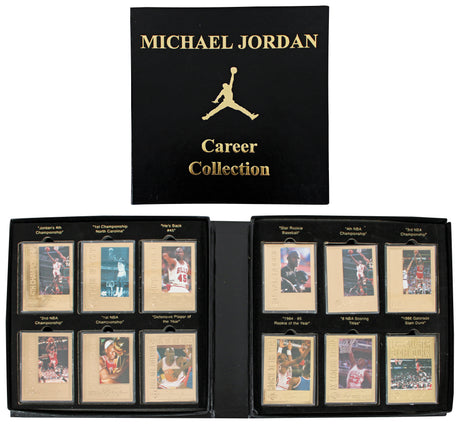 1996 Upper Deck Michael Jordan Career Collection 12 Card Set #d 10000 22 Kt Gold