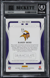Randy Moss Signed 2024 Immaculate Collection #36 45/49 Card Auto 10! BAS Slabbed