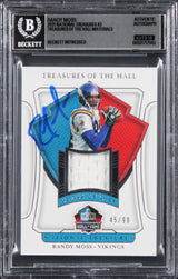Vikings Randy Moss Signed 2021 National Treasures #3 45/99 Card Auto 10 BAS Slab