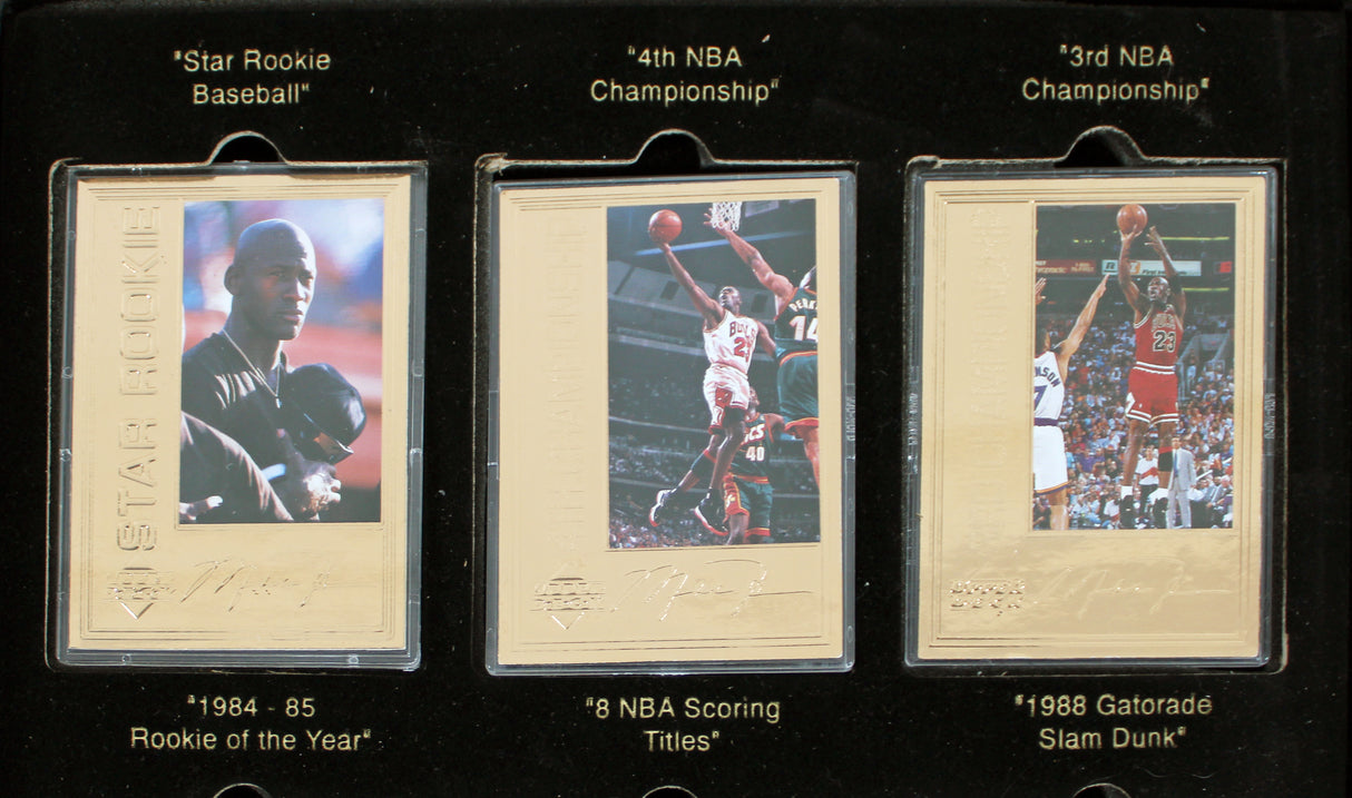 1996 Upper Deck Michael Jordan Career Collection 12 Card Set #d 10000 22 Kt Gold