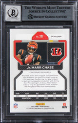 Bengals Ja'Marr Chase Signed 2021 Panini Prizm Silv #337 Card Auto 10! BAS Slab