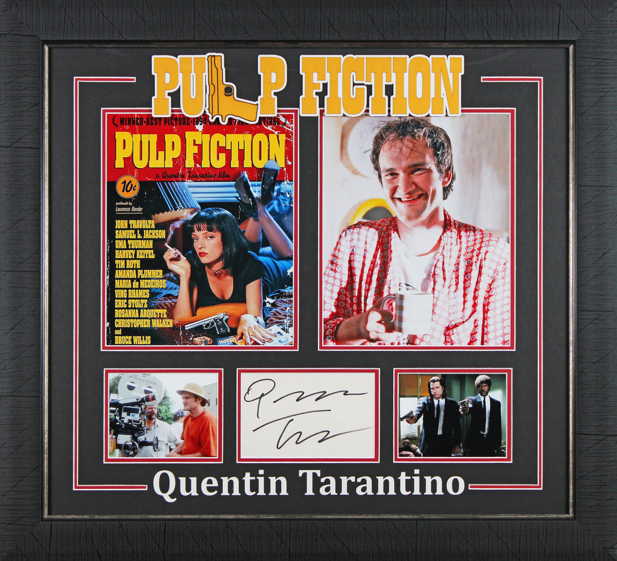 Quentin Tarantino Pulp Fiction Authentic Signed 4x6 Index Card Frame Display BAS