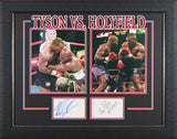 Mike Tyson & Evander Holyfield Signed & Framed 3x5 Index Card BAS #AD04967