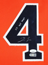 George Springer "17 WS MVP" Authentic Signed Orange Pro Style Framed Jersey JSA