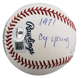 Athletics Vida Blue "71 Cy Young, 71 MVP" Signed OAL Baseball BAS #BU43401