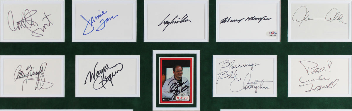 M*A*S*H (10) Alda, Farrell, Swit, Burghoff, Rogers Signed Framed Display BAS LOA