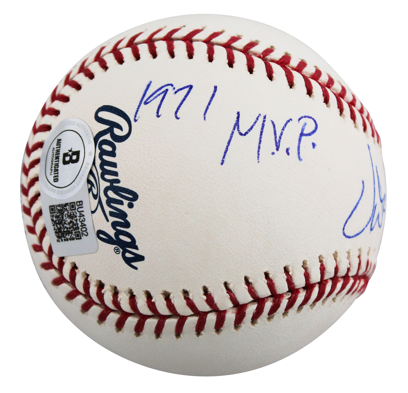 Athletics Vida Blue "71 Cy Young, 71 MVP" Signed OAL Baseball BAS #BU43402