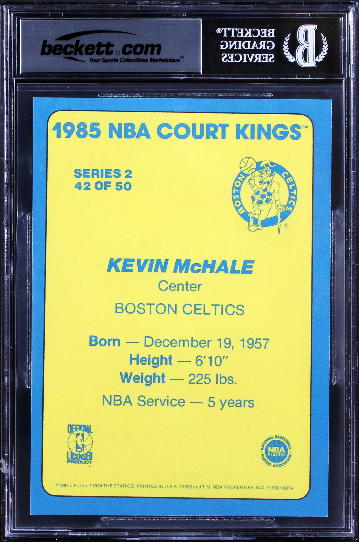Celtics Kevin McHale Signed 1984 Star Court Kings 5x7 #42 Card Auto 10! BAS Slab