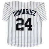 Jasson Dominguez Authentic Signed White Pinstripe Pro Style Jersey BAS