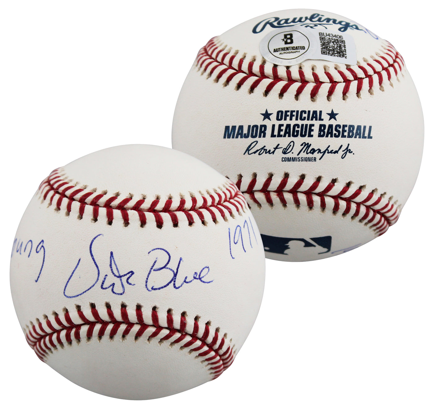 Athletics Vida Blue "71 Cy Young, 71 MVP" Signed OAL Baseball BAS #BU43406