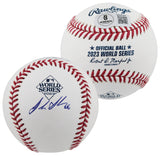 Rangers Josh Sborz Authentic Signed 2023 World Series Logo Baseball BAS #BQ45348