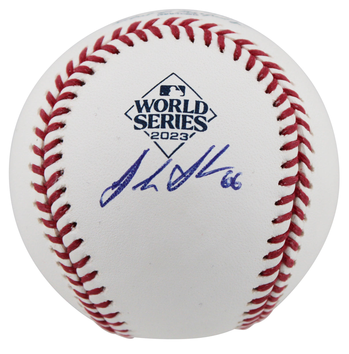 Rangers Josh Sborz Authentic Signed 2023 World Series Logo Baseball BAS #BQ45348