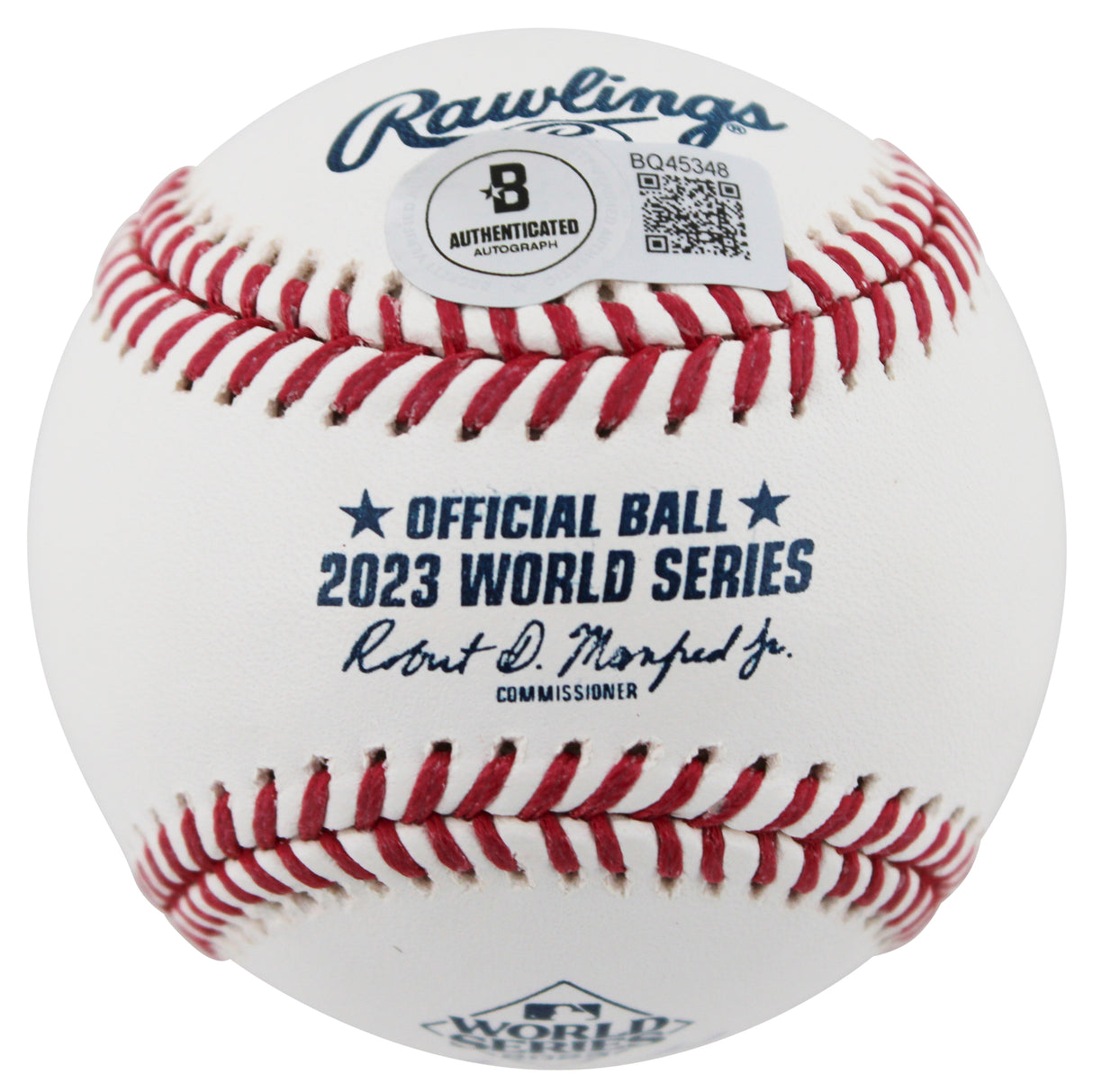 Rangers Josh Sborz Authentic Signed 2023 World Series Logo Baseball BAS #BQ45348