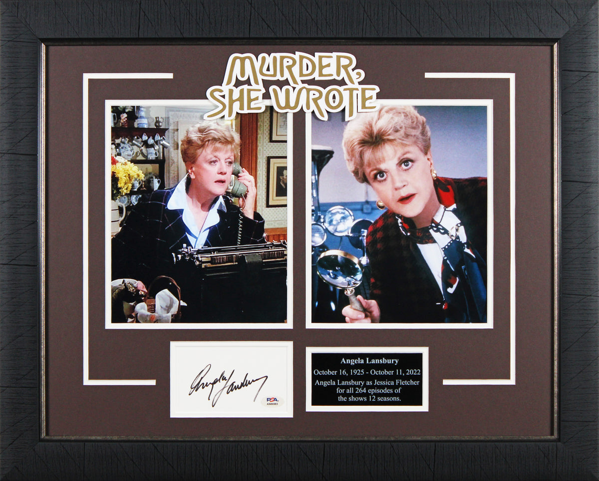 Angela Lansbury Murder, She Wrote Signed 3x5 Index Card Framed Display PSA/DNA