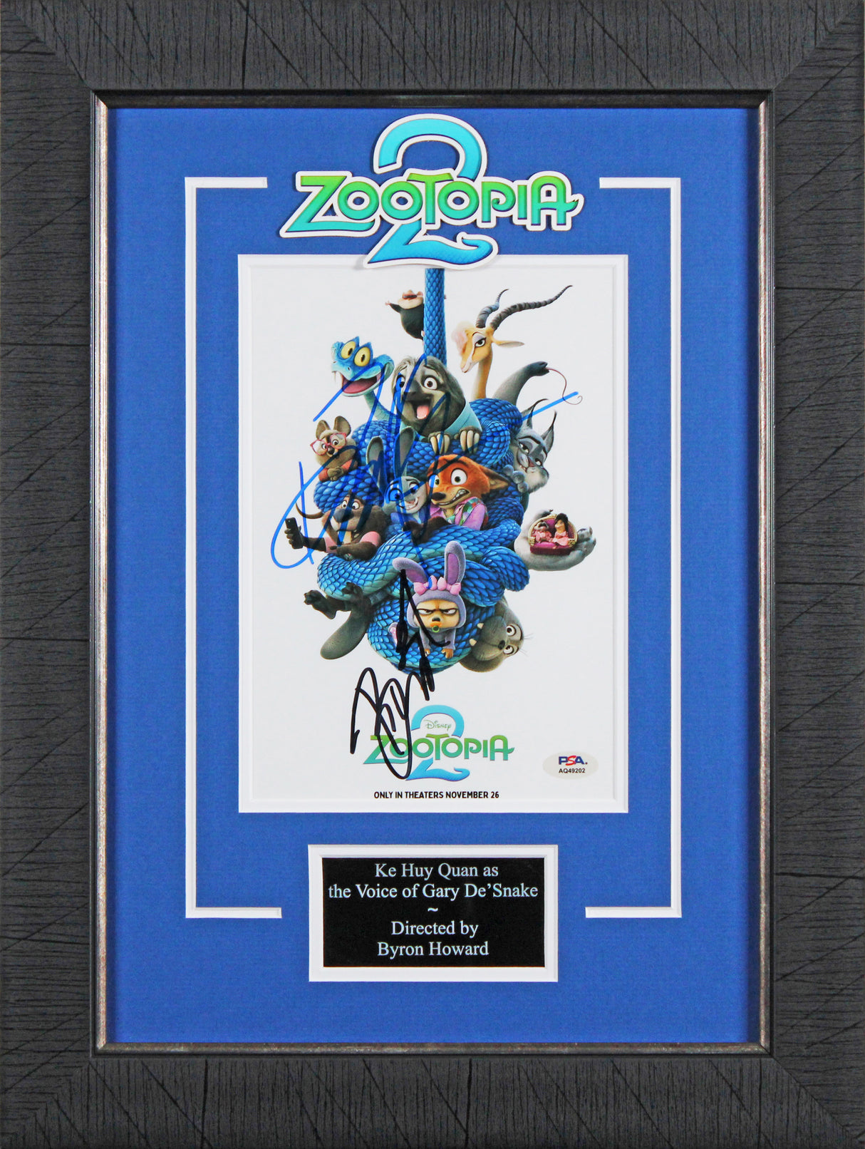 Ke Huy Quan & Byron Howard Zootopia 2 Signed 8x10 Framed Photo PSA/DNA #AQ49202