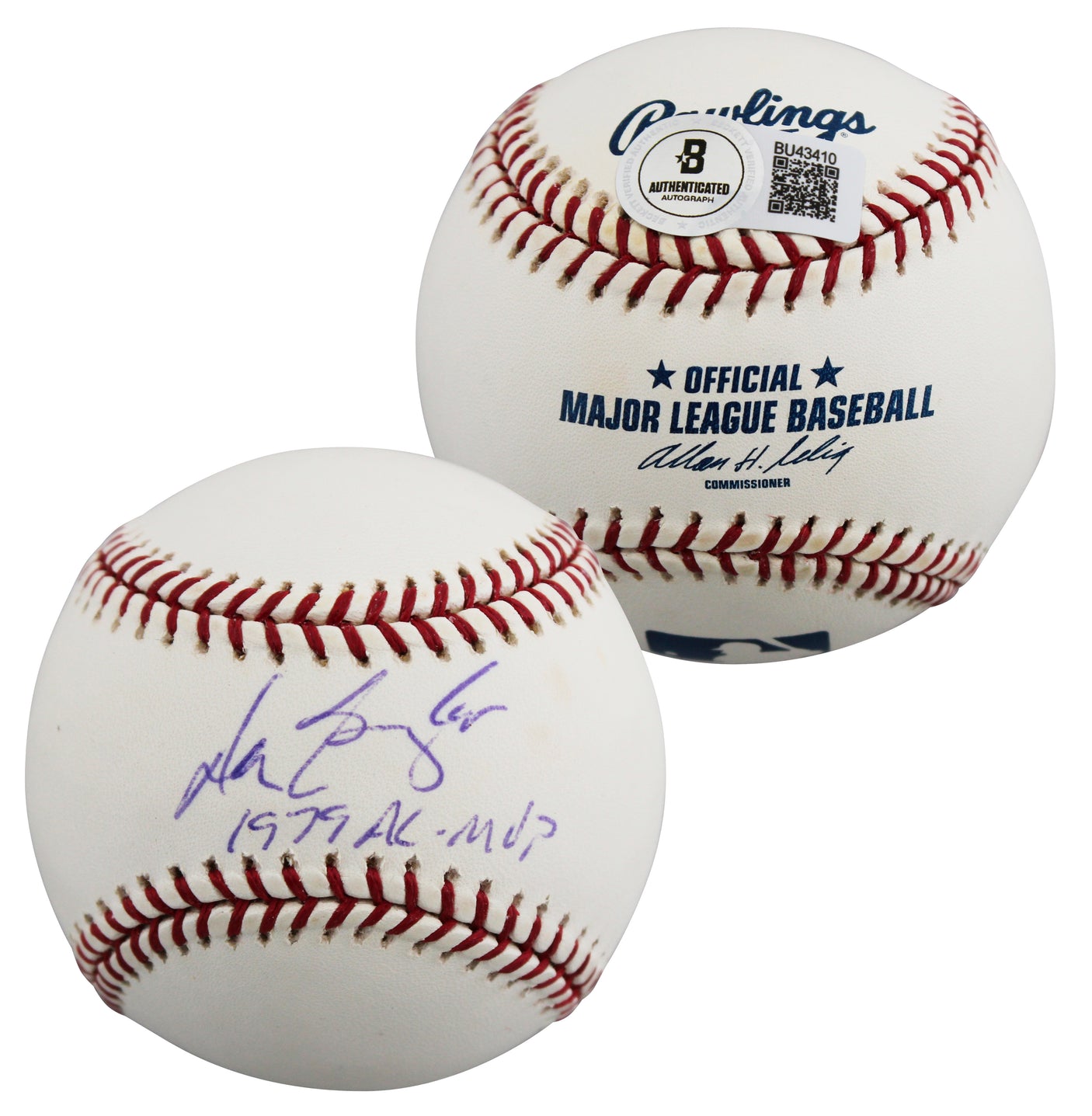 Angels Don Baylor "1979 AL MVP" Authentic Signed OML Baseball BAS #BU43410