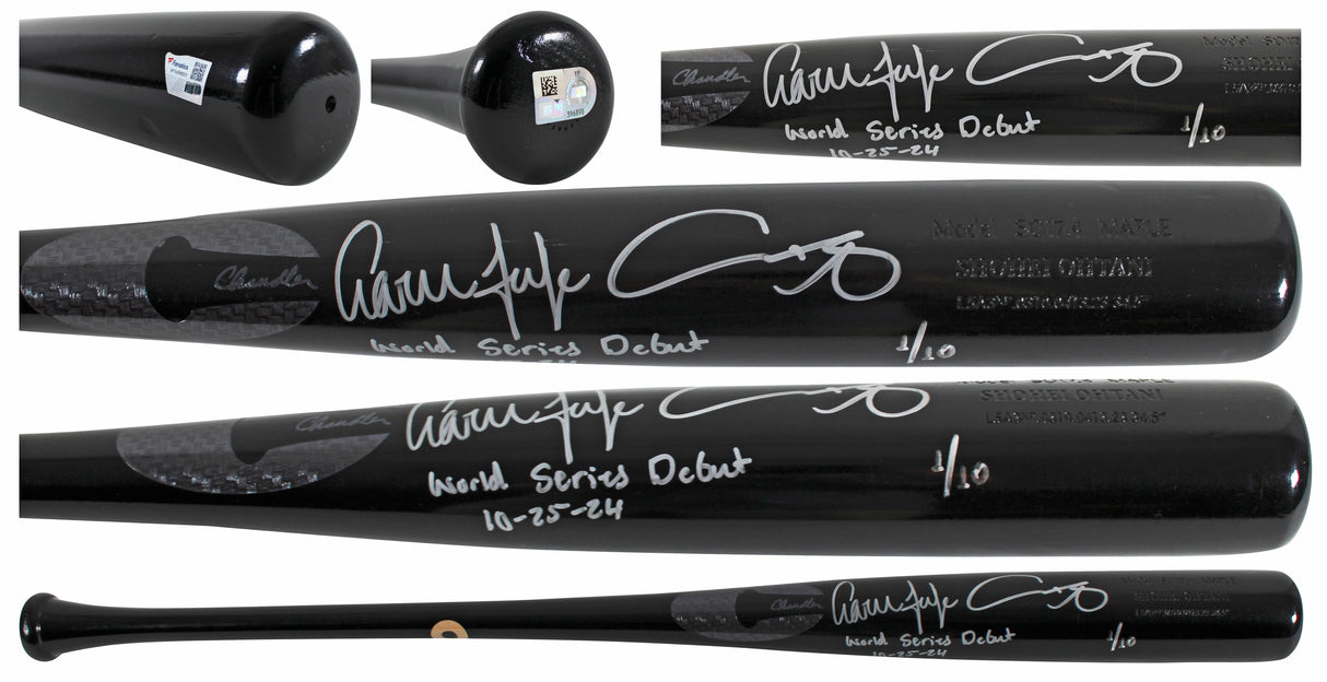 Shohei Ohtani & Aaron Judge "WS Debut" Signed Chandler Bat LE #1/10 MLB Fanatics
