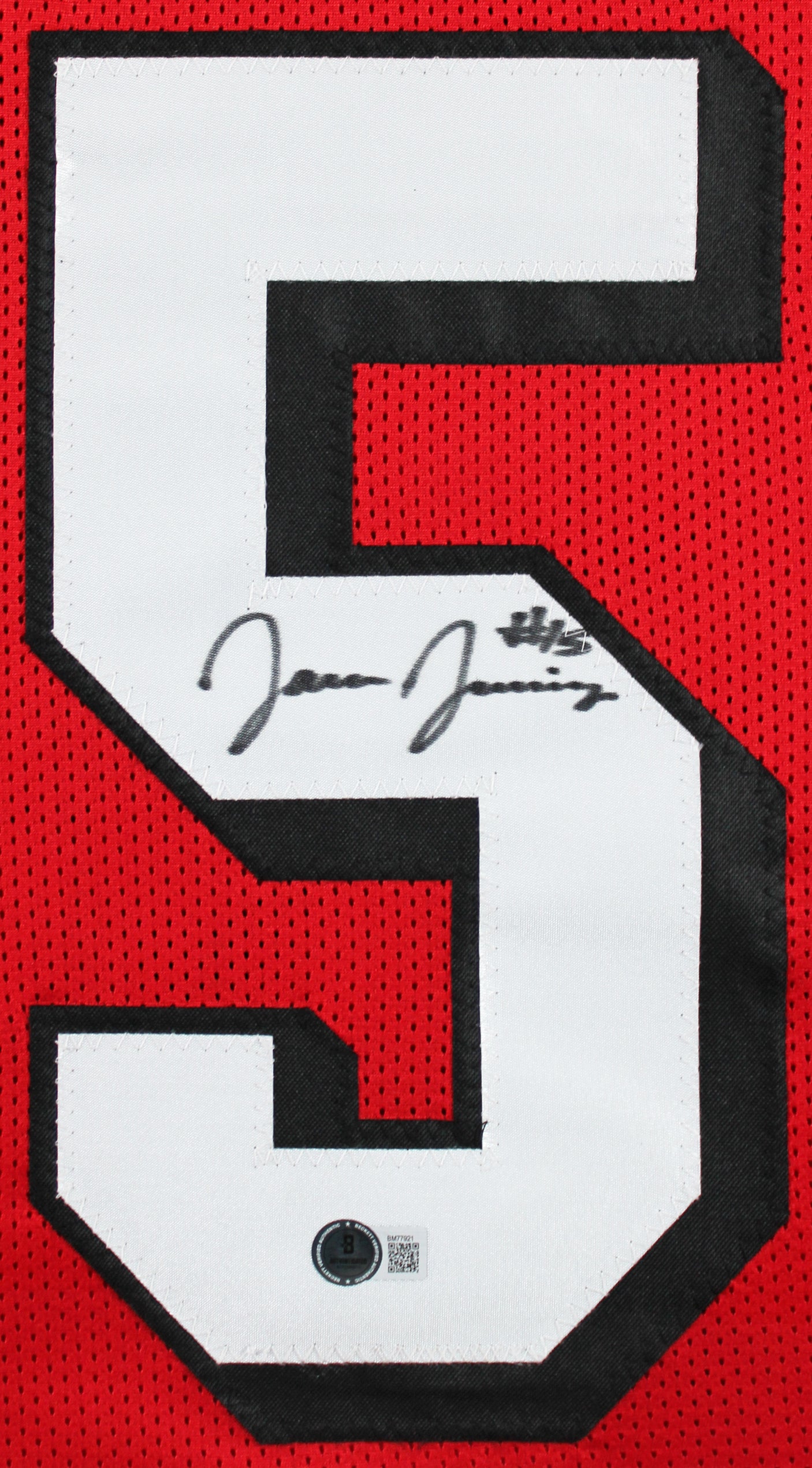 Jauan Jennings Authentic Signed Red Pro Style Framed Jersey w/ Dropshadow BAS