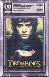 Elijah Wood Signed 2001 Hobby Japan LOTR Bonus Foil #2 Card Auto 10! BAS Slabbed