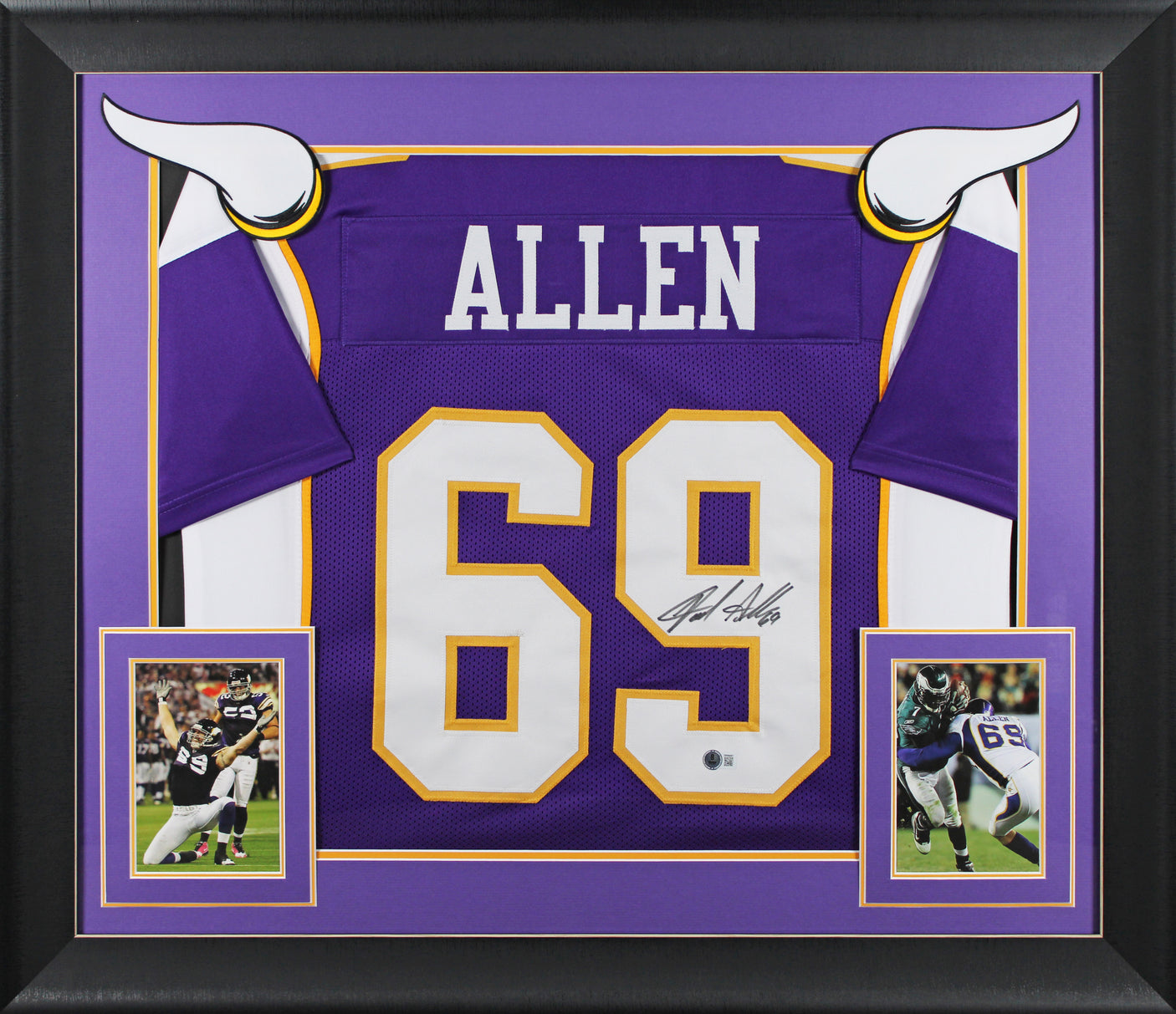 Jared Allen Authentic Signed Purple Pro Style Framed Jersey BAS Witnessed