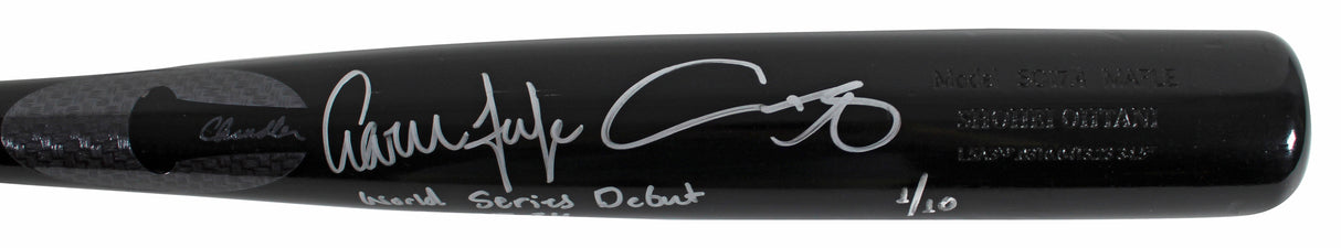 Shohei Ohtani & Aaron Judge "WS Debut" Signed Chandler Bat LE #1/10 MLB Fanatics