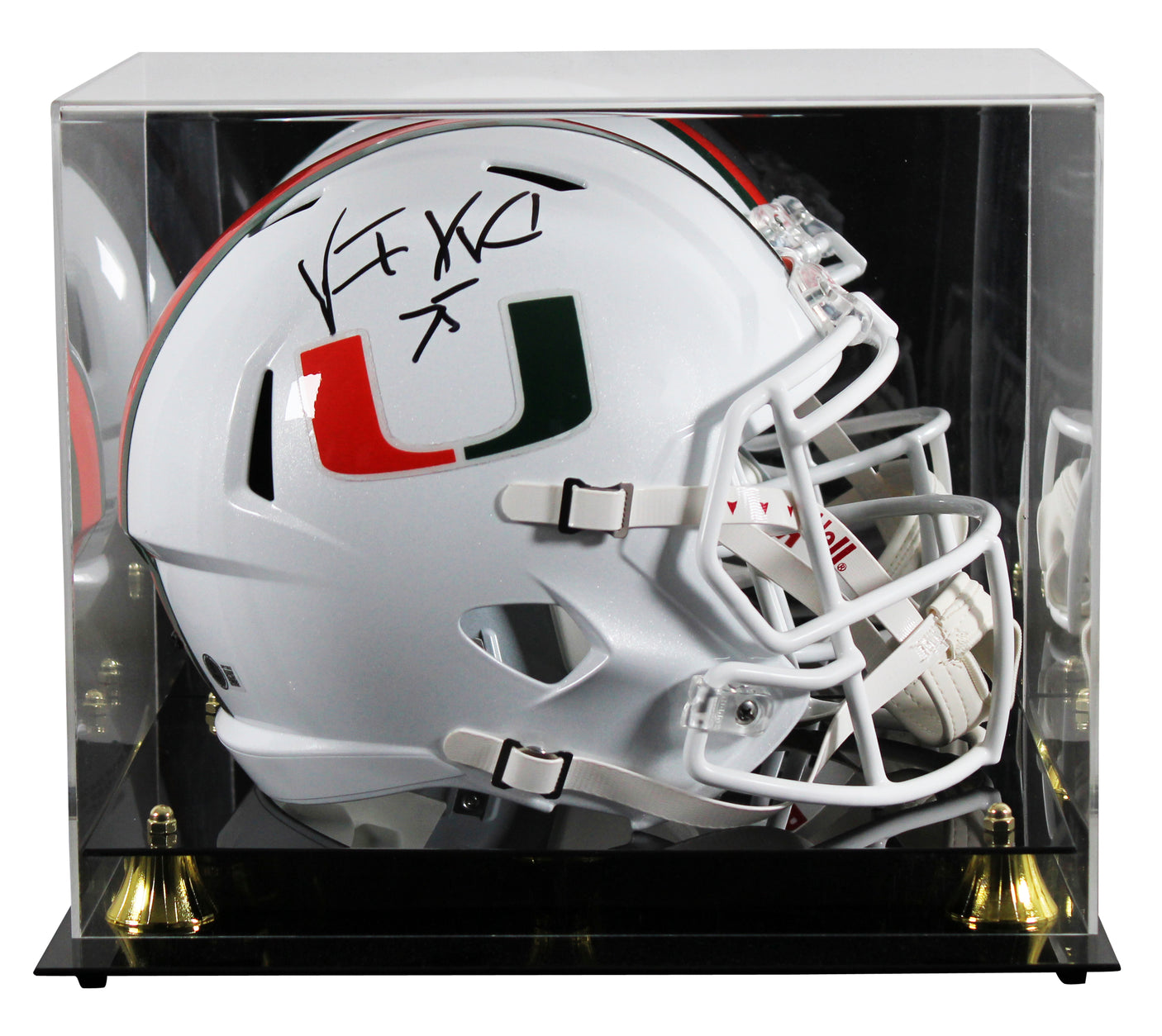 Miami Vince Wilfork Signed Full Size Speed Rep Helmet W/ Case BAS Witnessed