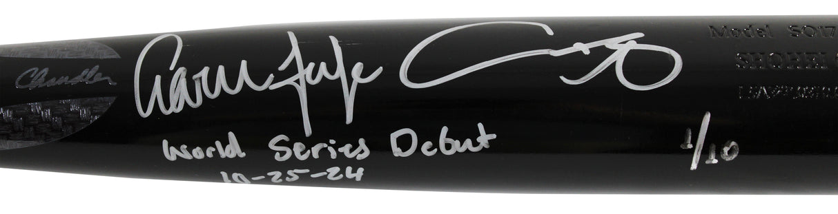 Shohei Ohtani & Aaron Judge "WS Debut" Signed Chandler Bat LE #1/10 MLB Fanatics