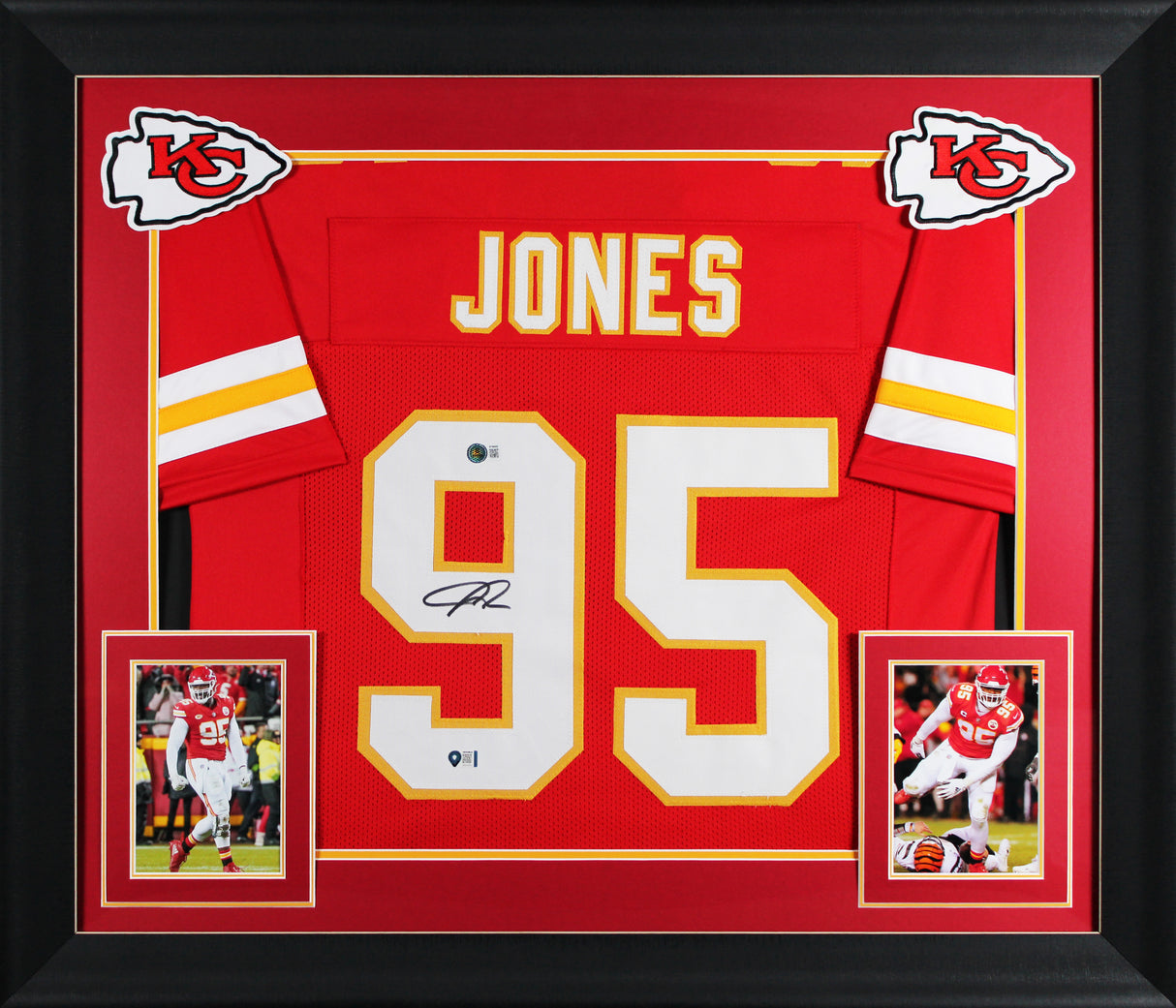 Chris Jones Authentic Signed Red Pro Style Framed Jersey Autographed BAS