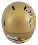 ND Rudy Ruettiger Signed F/S Speed Rep Helmet w/ Hand Drawn Play W/ Case JSA Wit