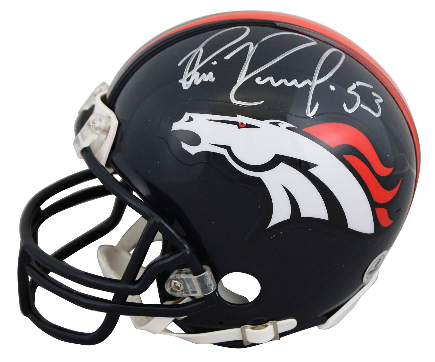 Broncos Bill Romanowski Authentic Signed VSR4 Rep Mini Helmet BAS #BV01193
