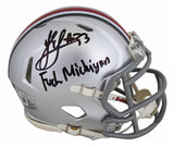 Ohio State Jack Sawyer "F*** Michigan" Signed Speed Mini Helmet BAS Witnessed
