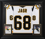 Jaromir Jagr Authentic Signed White Pro Style Framed Jersey BAS Witnessed