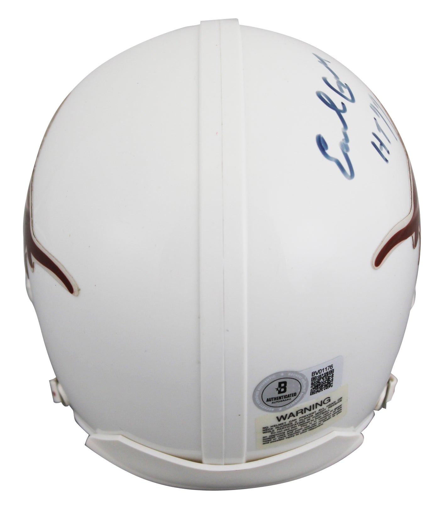 Texas Earl Campbell "HT 77" Authentic Signed VSR4 Rep Mini Helmet BAS #BV01176