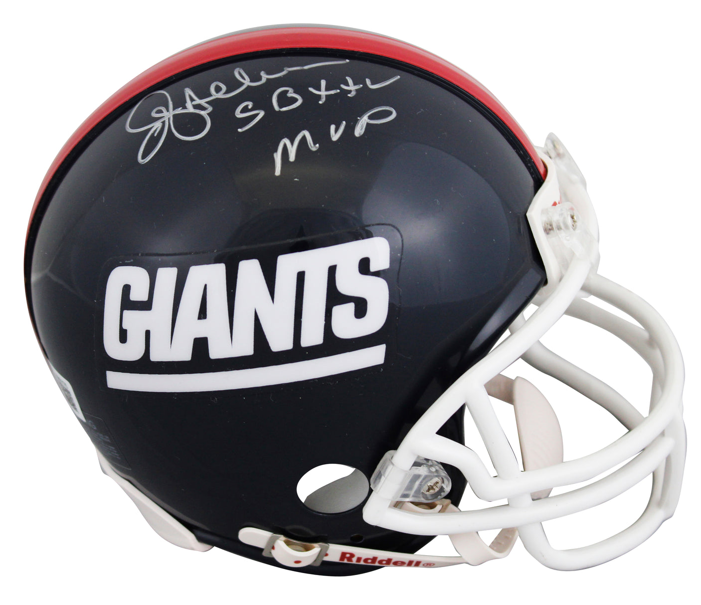Giants Jeff Hostetler "SB XXV MVP" Signed VSR4 Rep Mini Helmet BAS #BV01175