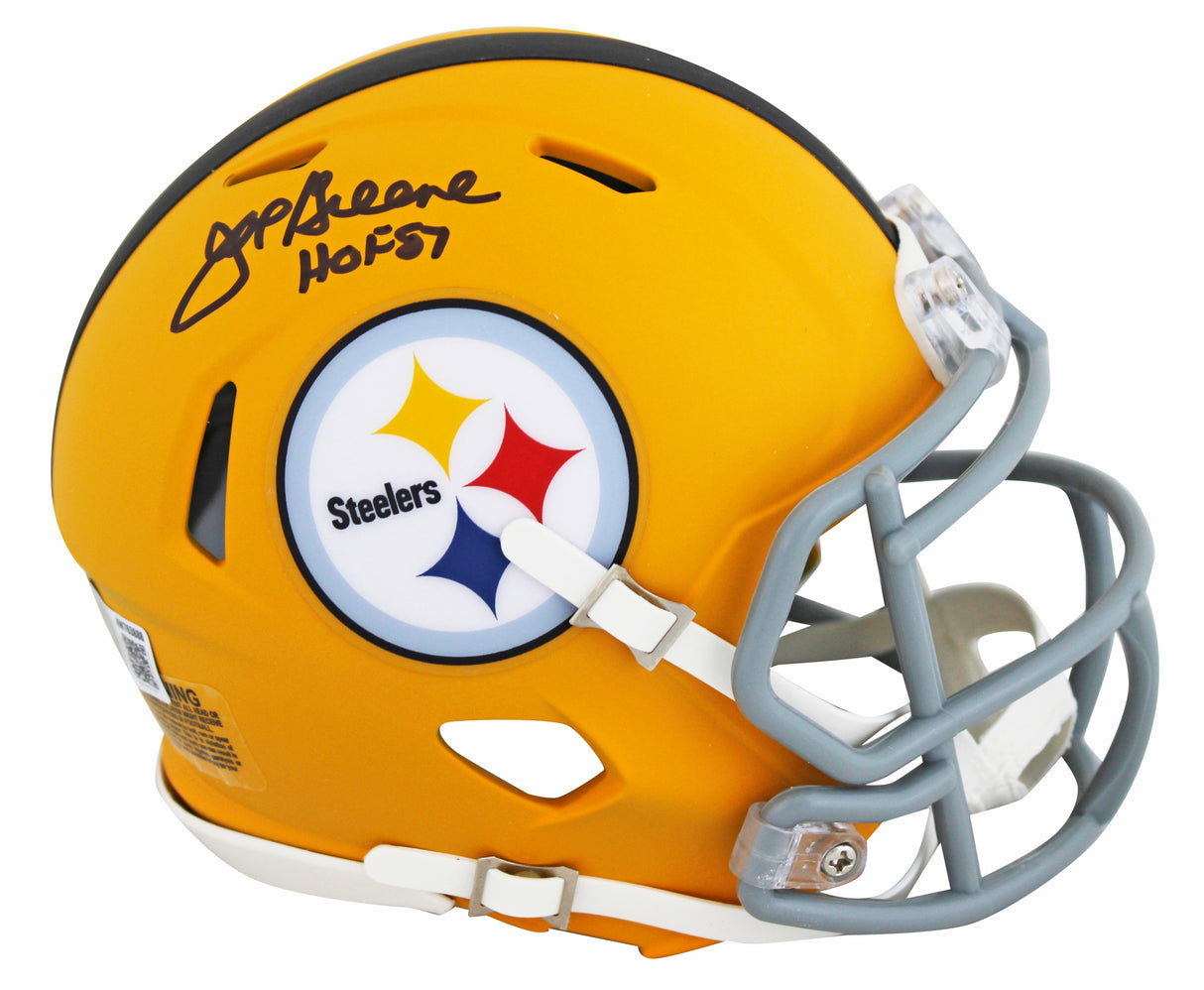 Steelers Joe Greene "HOF" Signed 2025 On-Field Alt Speed Mini Helmet W/ Case BAS
