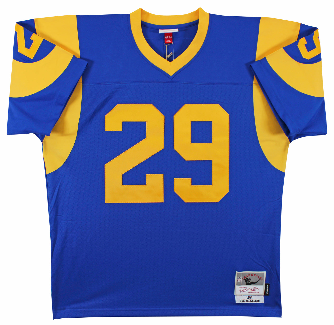 Rams Eric Dickerson "Career Stat" Signed Blue Mitchell & Ness Jersey BAS Witness