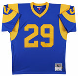 Rams Eric Dickerson "Career Stat" Signed Blue Mitchell & Ness Jersey BAS Witness