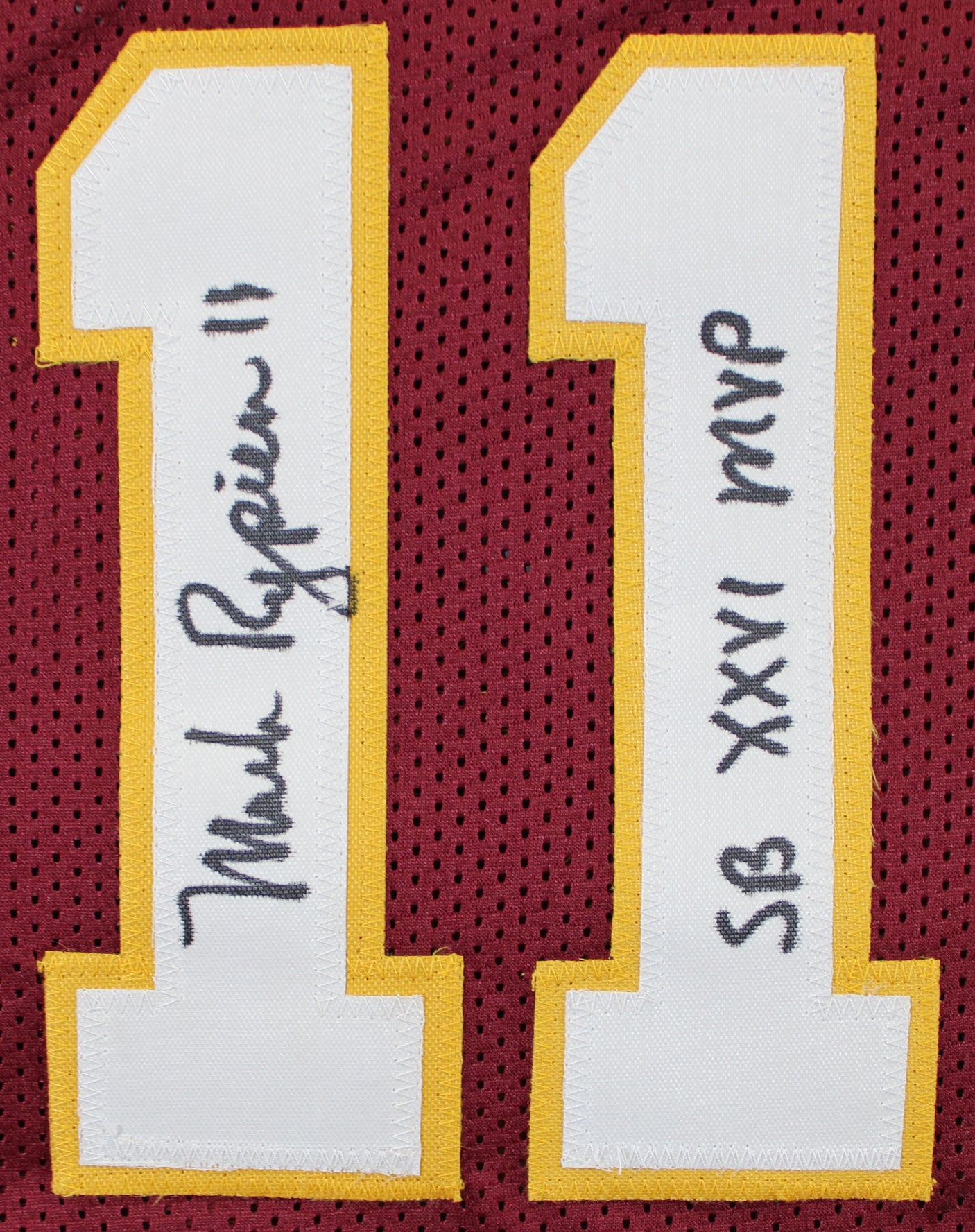 SB MVPs (3) Williams, Rypien & Riggins Signed Maroon Pro Style Jersey BAS Wit