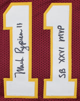 SB MVPs (3) Williams, Rypien & Riggins Signed Maroon Pro Style Jersey BAS Wit