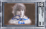 Elijah Wood Signed 2006 Topps LOTR MB Foil Bronze #5 Card Auto 10! BAS Slabbed