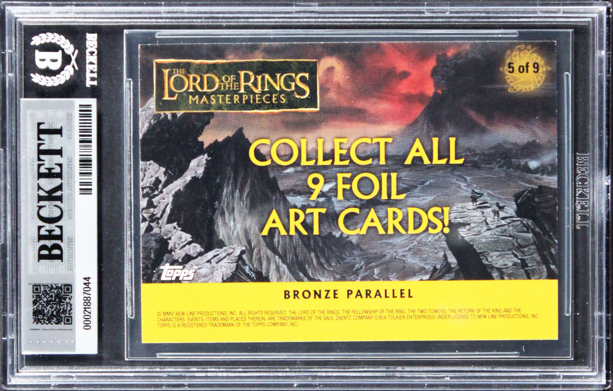 Elijah Wood Signed 2006 Topps LOTR MB Foil Bronze #5 Card Auto 10! BAS Slabbed