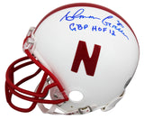 Nebraska Ahman Green "GBP HOF 12" Signed VSR4 Rep Mini Helmet BAS #BV01164