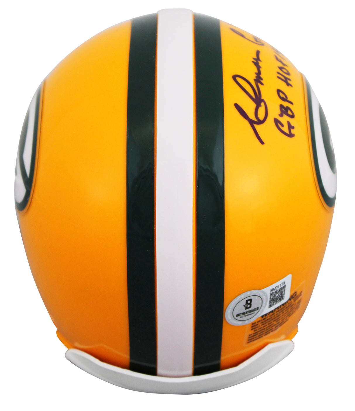Packers Ahman Green "GBP HOF 14" Authentic Signed VSR4 Rep Mini Helmet BAS 1