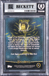 Elijah Wood "Frodo" Signed 2001 Topps LOTR Frodo #4 Card Auto GM 10! BAS Slabbed