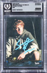 Sean Astin "Sam" Signed 2003 Topps LOTR ROTK Sam #3 Card Auto GM 10! BAS Slabbed