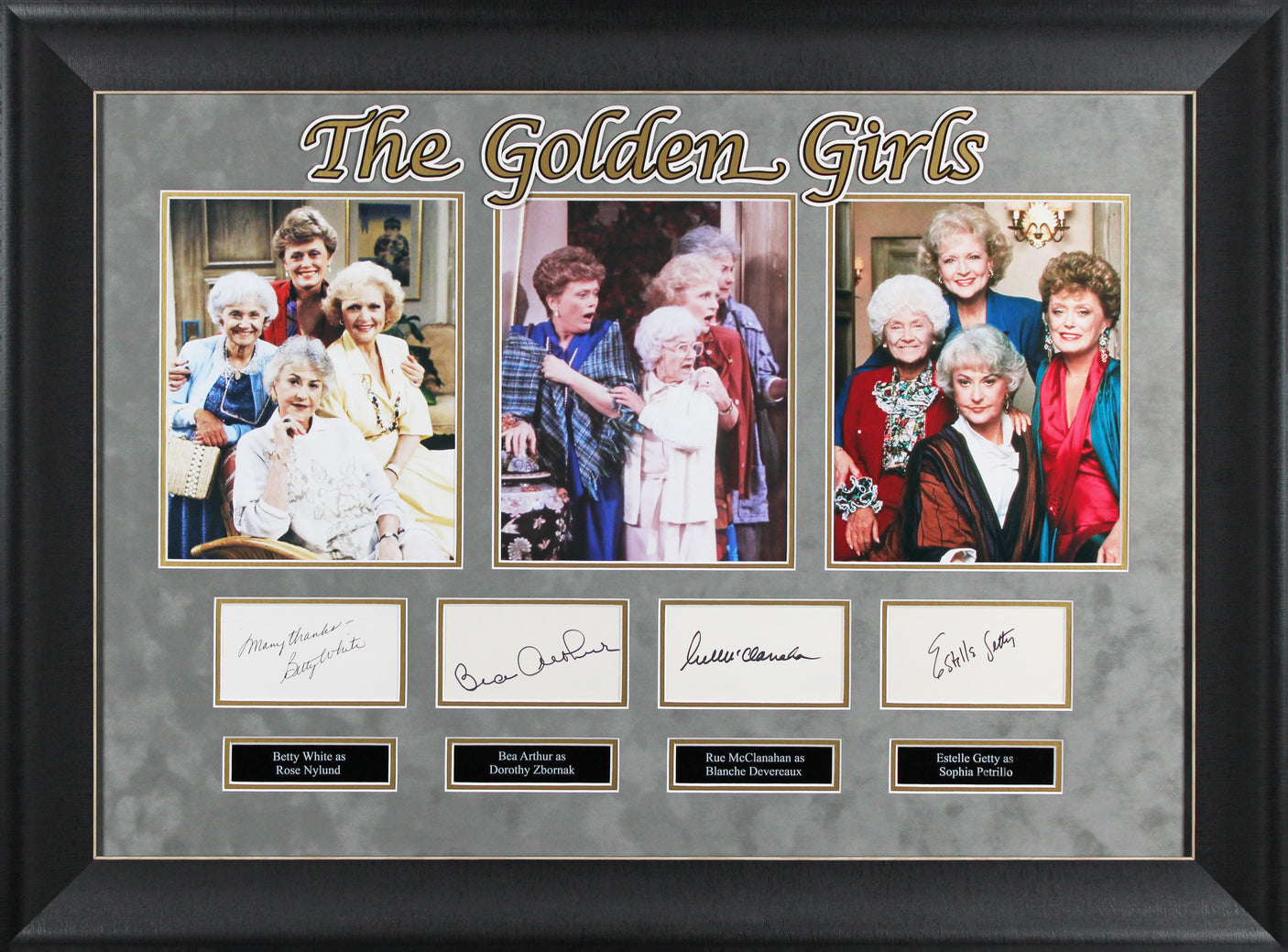 Golden Girls (4) White, Arthur, Getty & McClanahan Signed Framed Display BAS 1