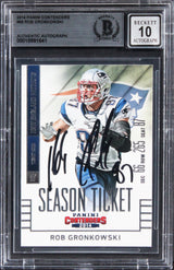 Patriots Rob Gronkowski Signed 2014 Panini Contenders #68 Card Auto 10! BAS Slab